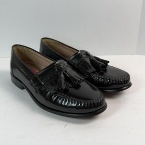 G.H. Bass Shoes Mens Size 8W Black Leather Tassel Brogue Loafers Comfort Dress